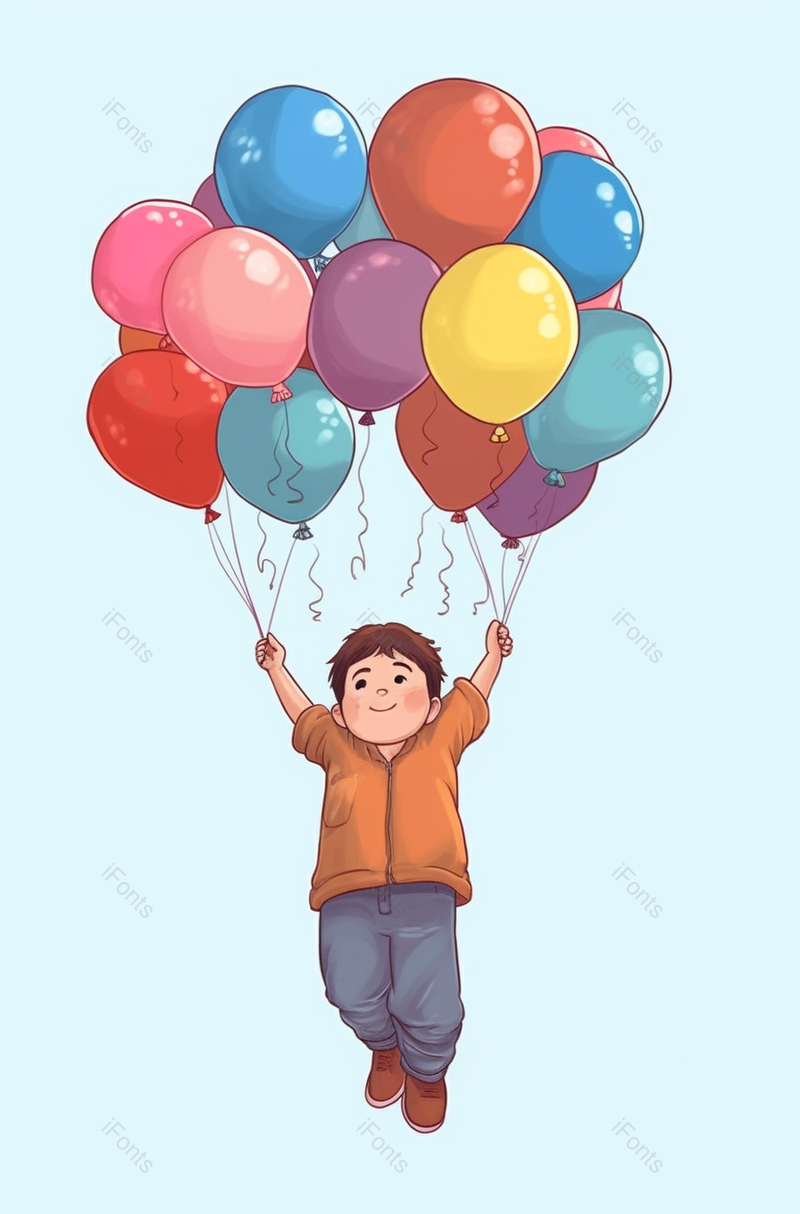 双手拿着五彩气球飞舞起飞的小男孩插画背景,插画/手绘图,插画/手绘图库,插画/手绘图下载,插画/手绘